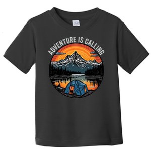 Adventure Is Calling Funny Camping & Fishing Father’s Day Camping Outdoors Toddler T-Shirt