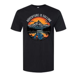 Adventure Is Calling Funny Camping & Fishing Father’s Day Camping Outdoors Softstyle CVC T-Shirt