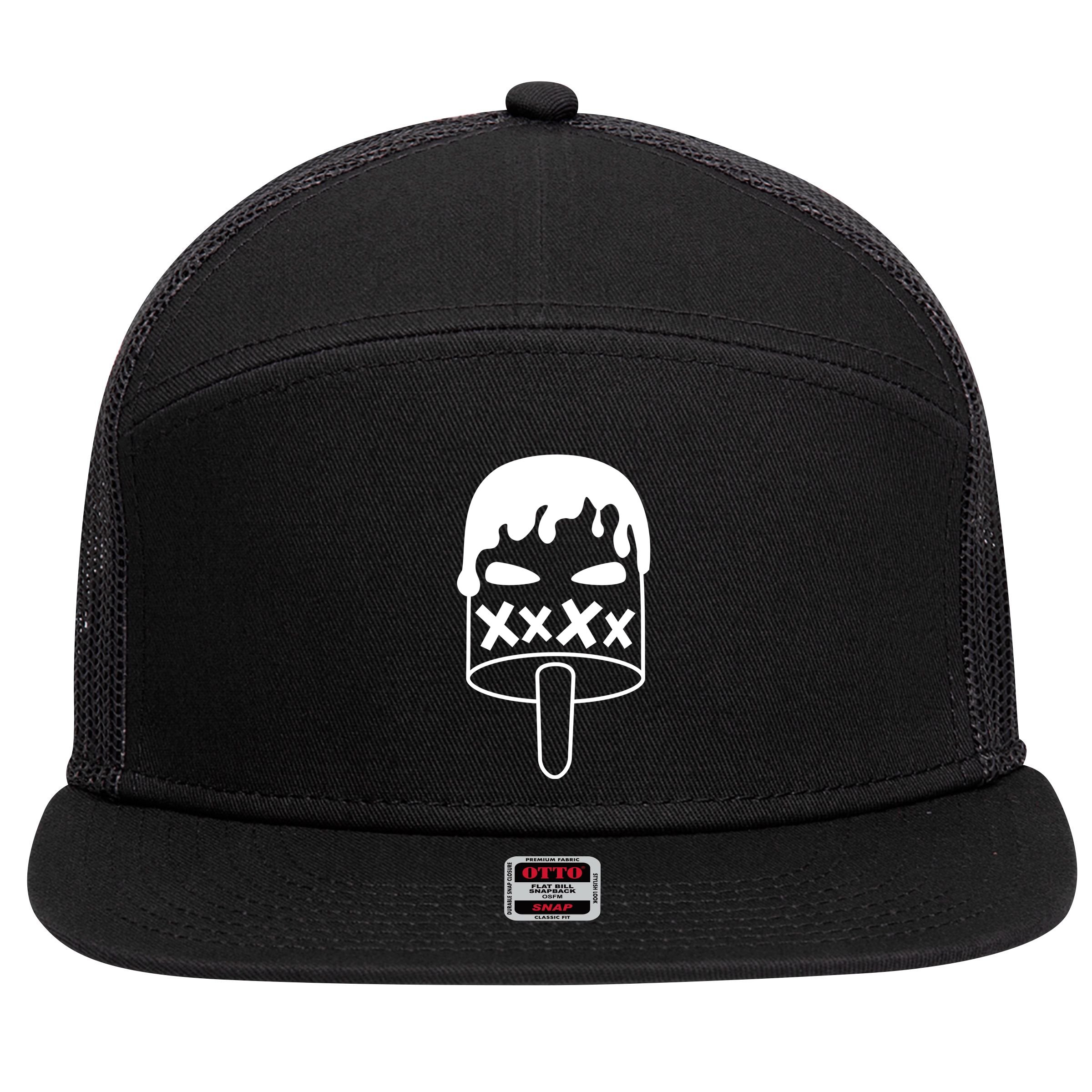 Angry Evil Ice Cream 7 Panel Mesh Trucker Snapback Hat