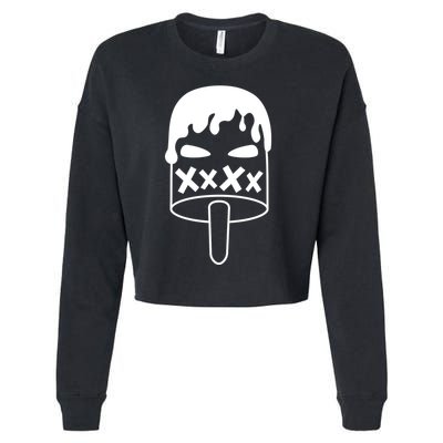 Angry Evil Ice Cream Cropped Pullover Crew