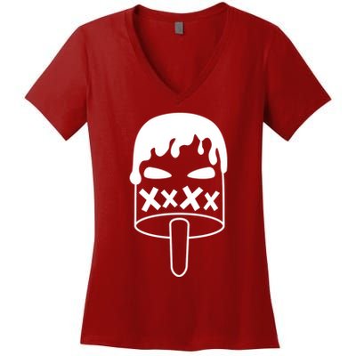 Angry Evil Ice Cream Women's V-Neck T-Shirt