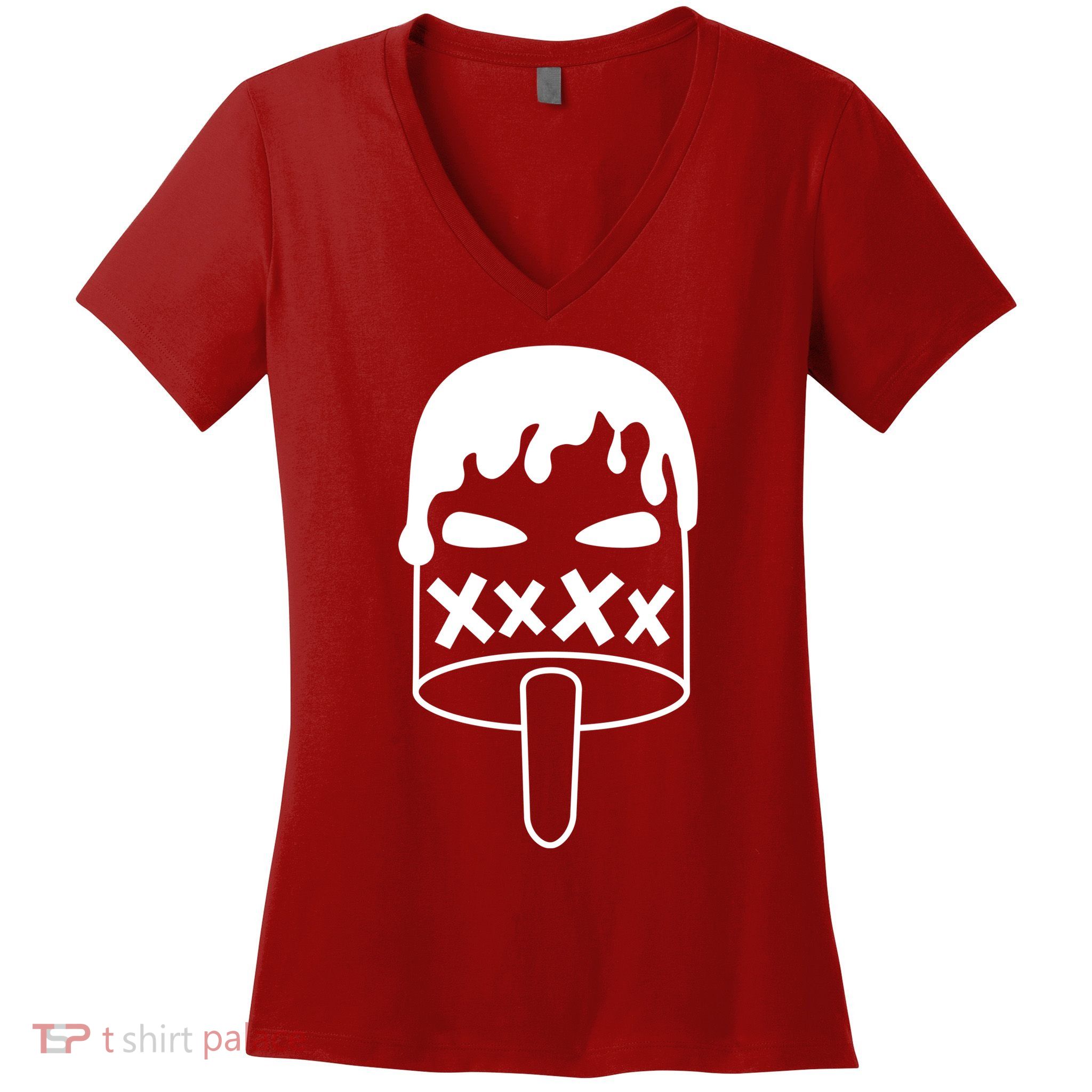 Angry Evil Ice Cream Women's V-Neck T-Shirt