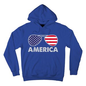 America Independence Day Funny Glasses Flag Hoodie