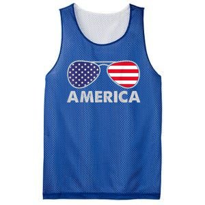 America Independence Day Funny Glasses Flag Mesh Reversible Basketball Jersey Tank