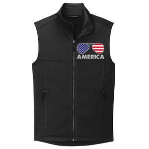 America Independence Day Funny Glasses Flag Collective Smooth Fleece Vest