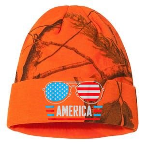 America Independence Day Funny Glasses Flag Kati Licensed 12" Camo Beanie