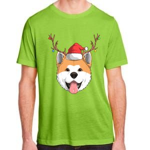 Akita Inu Dog Santa Claus Hat Christmas Xmas Reindeer Gift Adult ChromaSoft Performance T-Shirt