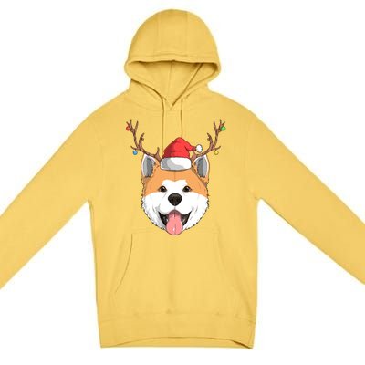 Akita Inu Dog Santa Claus Hat Christmas Xmas Reindeer Gift Premium Pullover Hoodie