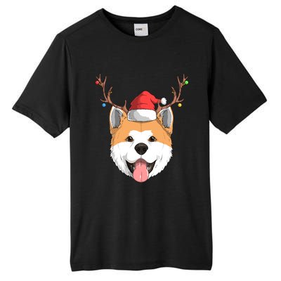 Akita Inu Dog Santa Claus Hat Christmas Xmas Reindeer Gift Tall Fusion ChromaSoft Performance T-Shirt