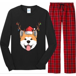 Akita Inu Dog Santa Claus Hat Christmas Xmas Reindeer Gift Long Sleeve Pajama Set