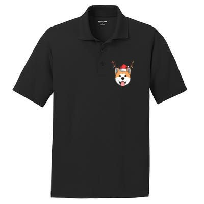 Akita Inu Dog Santa Claus Hat Christmas Xmas Reindeer Gift PosiCharge RacerMesh Polo