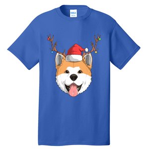 Akita Inu Dog Santa Claus Hat Christmas Xmas Reindeer Gift Tall T-Shirt