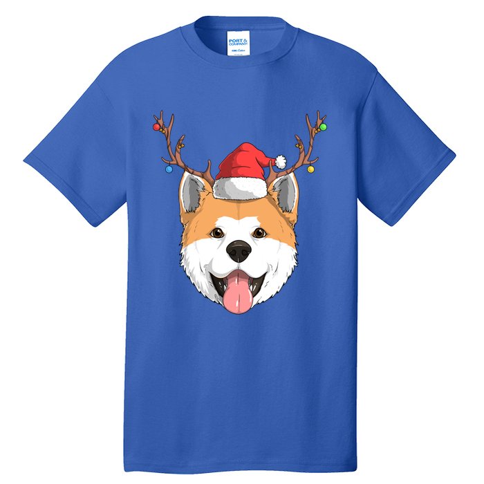 Akita Inu Dog Santa Claus Hat Christmas Xmas Reindeer Gift Tall T-Shirt