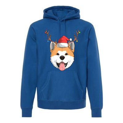 Akita Inu Dog Santa Claus Hat Christmas Xmas Reindeer Gift Premium Hoodie