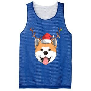 Akita Inu Dog Santa Claus Hat Christmas Xmas Reindeer Gift Mesh Reversible Basketball Jersey Tank