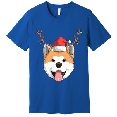 Akita Inu Dog Santa Claus Hat Christmas Xmas Reindeer Gift Premium T-Shirt