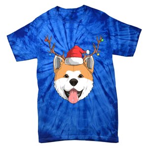 Akita Inu Dog Santa Claus Hat Christmas Xmas Reindeer Gift Tie-Dye T-Shirt