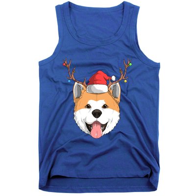 Akita Inu Dog Santa Claus Hat Christmas Xmas Reindeer Gift Tank Top