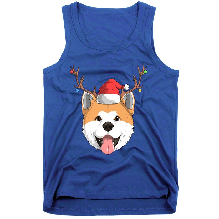 Akita Inu Dog Santa Claus Hat Christmas Xmas Reindeer Gift Tank Top