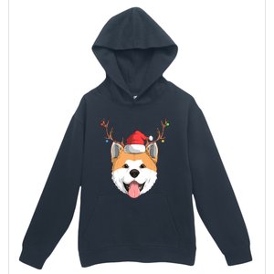 Akita Inu Dog Santa Claus Hat Christmas Xmas Reindeer Gift Urban Pullover Hoodie