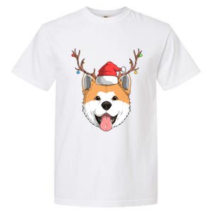 Akita Inu Dog Santa Claus Hat Christmas Xmas Reindeer Gift Garment-Dyed Heavyweight T-Shirt