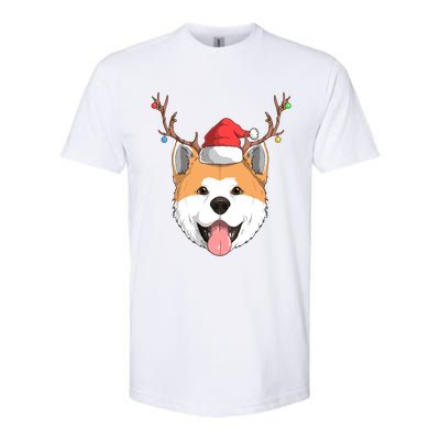 Akita Inu Dog Santa Claus Hat Christmas Xmas Reindeer Gift Softstyle CVC T-Shirt