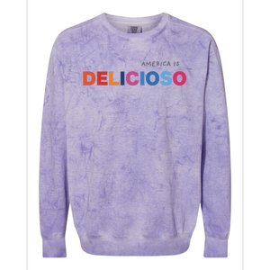 America Is Delicioso Positive Message Cool Gift Usa Gift Colorblast Crewneck Sweatshirt