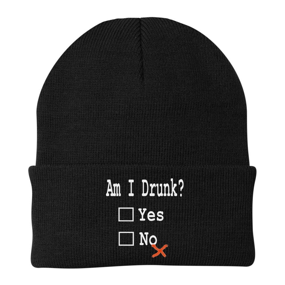 Am I Drunk Yes Or No Beer Wine And Whiskey Humor Beanie