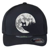 Akita Inu Dog Lover Moon Funny Halloween Flexfit Unipanel Trucker Cap