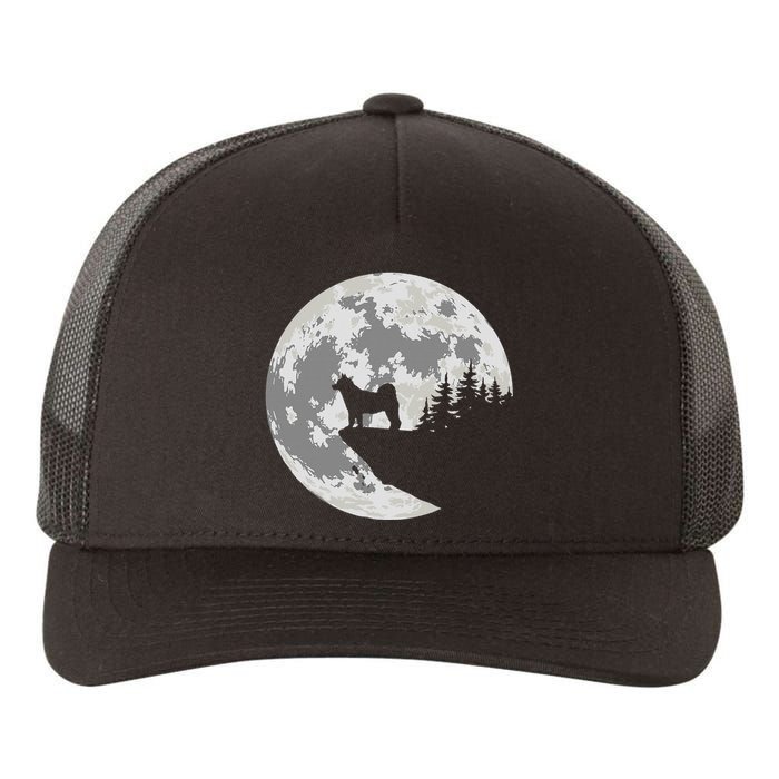 Akita Inu Dog Lover Moon Funny Halloween Yupoong Adult 5-Panel Trucker Hat