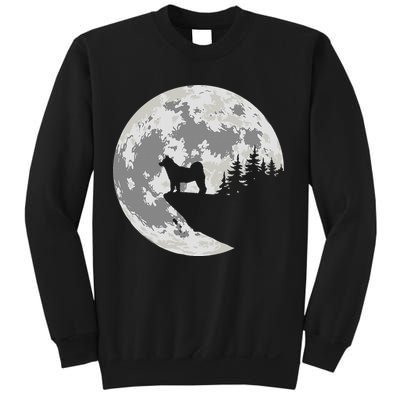 Akita Inu Dog Lover Moon Funny Halloween Sweatshirt