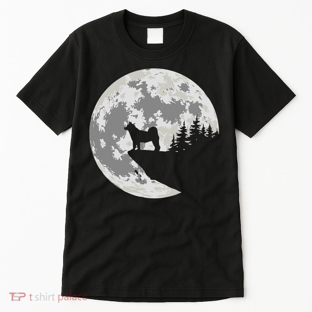 Akita Inu Dog Lover Moon Funny Halloween Tall T-Shirt