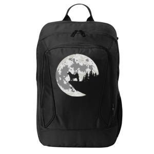 Akita Inu Dog Lover Moon Funny Halloween City Backpack