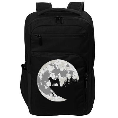 Akita Inu Dog Lover Moon Funny Halloween Impact Tech Backpack