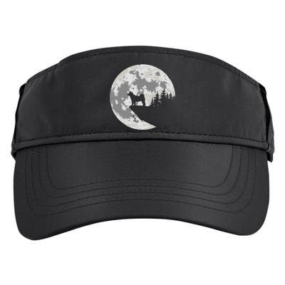 Akita Inu Dog Lover Moon Funny Halloween Adult Drive Performance Visor