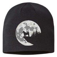 Akita Inu Dog Lover Moon Funny Halloween Sustainable Beanie