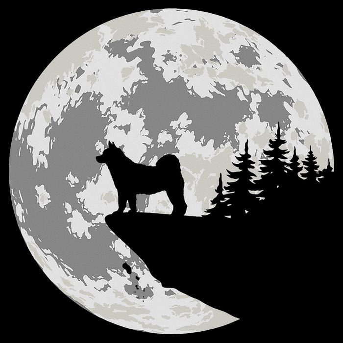Akita Inu Dog Lover Moon Funny Halloween 16 in Basic Backpack