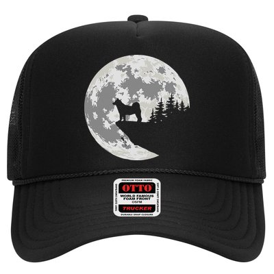 Akita Inu Dog Lover Moon Funny Halloween Trucker Hat