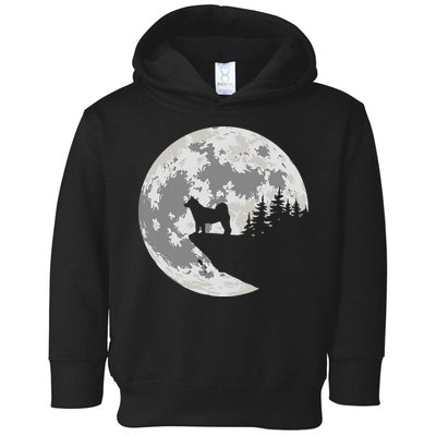 Akita Inu Dog Lover Moon Funny Halloween Toddler Hoodie