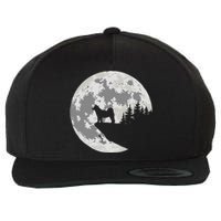 Akita Inu Dog Lover Moon Funny Halloween Wool Snapback Cap