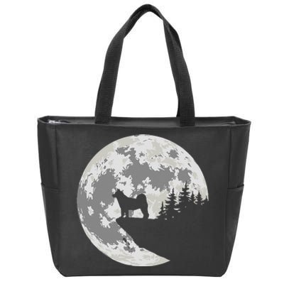 Akita Inu Dog Lover Moon Funny Halloween Zip Tote Bag