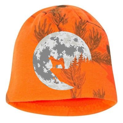 Akita Inu Dog Lover Moon Funny Halloween Kati - Camo Knit Beanie