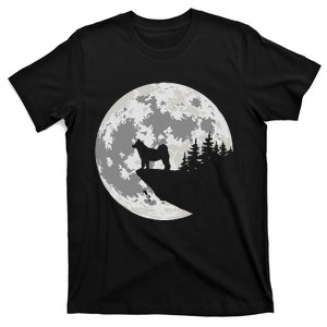 Akita Inu Dog Lover Moon Funny Halloween T-Shirt