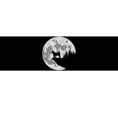 Akita Inu Dog Lover Moon Funny Halloween Bumper Sticker