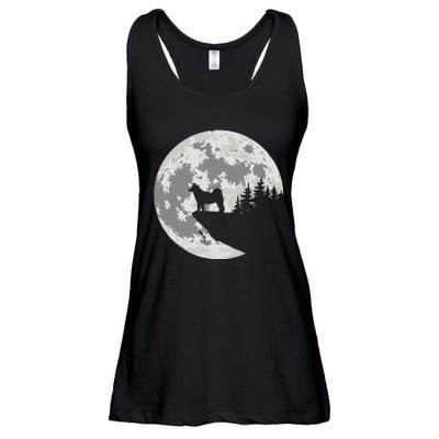 Akita Inu Dog Lover Moon Funny Halloween Ladies Essential Flowy Tank