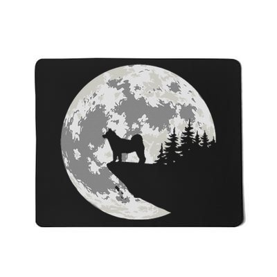 Akita Inu Dog Lover Moon Funny Halloween Mousepad