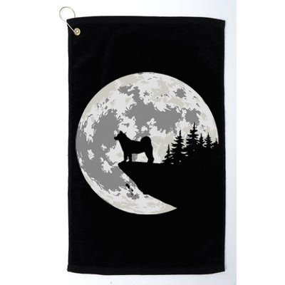 Akita Inu Dog Lover Moon Funny Halloween Platinum Collection Golf Towel