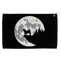 Akita Inu Dog Lover Moon Funny Halloween Grommeted Golf Towel