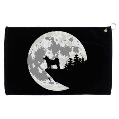 Akita Inu Dog Lover Moon Funny Halloween Grommeted Golf Towel