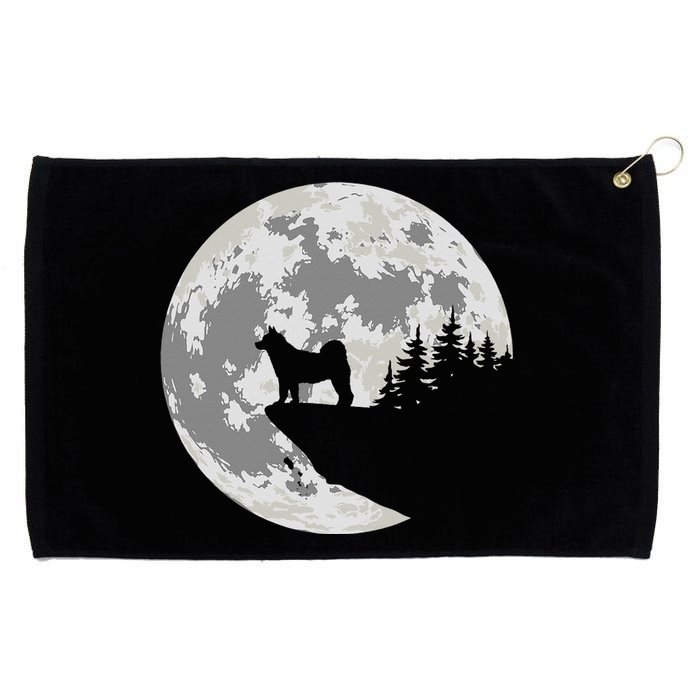 Akita Inu Dog Lover Moon Funny Halloween Grommeted Golf Towel